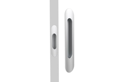 Product picture of the Chrome Plate Mardeco Radius Edge M Series Flush Pull Passage Set.