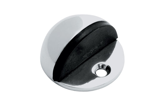 Product picture of the Chrome Plate Oval Door Stop on a white background.