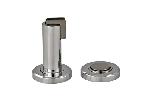 Product picture of the Polished Chrome Magnetic Door Stop on a white background.