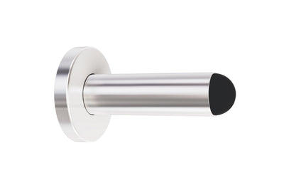 Product image of the Chrome Plate Pencil Door Stop 80mm on a white background.