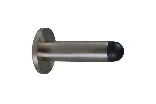 Product image of the Gun Metal Grey Pencil Door Stop 80mm on a white background.