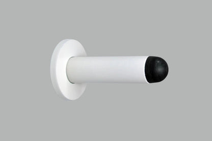 Product image of the White Pencil Door Stop 80mm on a white background.