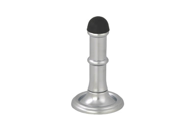 Product picture of the Satin Chrome Traditional Wall Mount Door Stop on a white background.