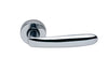 Image of the Polished Chrome Manital Imola Door Handle Lever on Round Rose.