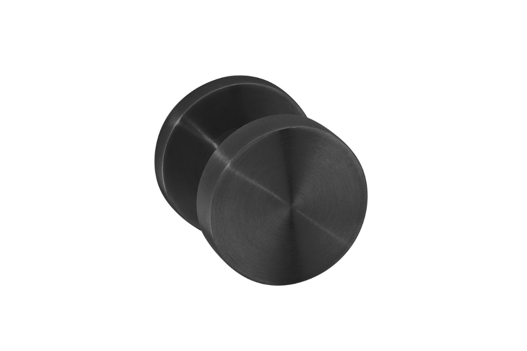 Product image of the IN.00.092.G.TB Metro Matt Black Mortice Door Knob 50mm Pair on a white background.