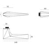Technical drawing of the Archi Sketch door handle for modern architectural doors.
