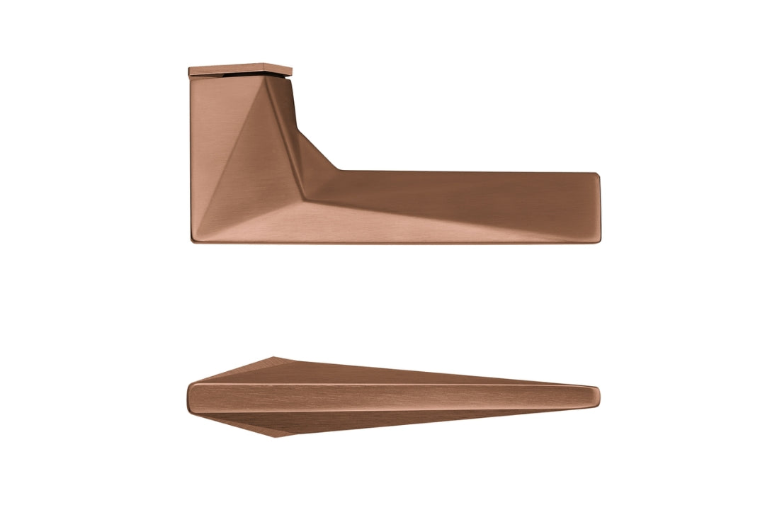 Profile view of the Archi Sketch Titanium Copper lever handle for modern architectural doors on a white background.