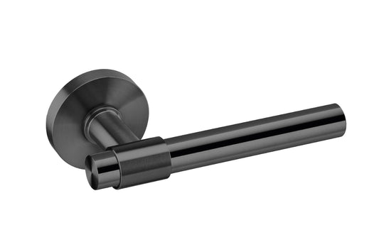 Product image of the IN.00.145.16.TB Brooklyn Matt Black Door Handle Pair on a white background.