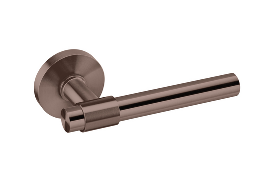 Product picture of the JNF Brooklyn Titanium Chocolate 16mm Door Handle Pair IN.00.145.16.TCH on a white background.