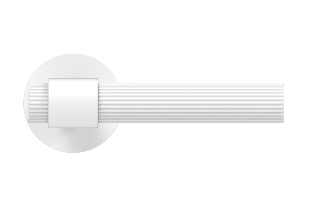 White cylindrical light fixture on a white background