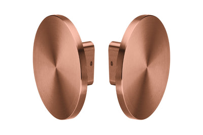 Product picture of the Titanium Copper Full Moon Pull Handle Pair on a white background.