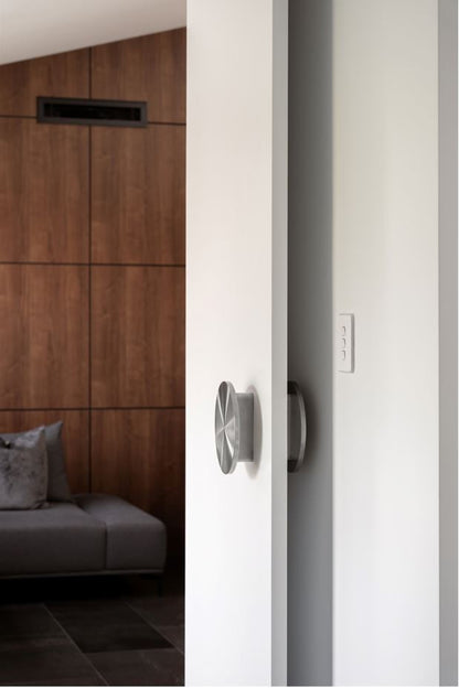 Insitu picture of the Brushed Stainless Full Moon Pull Handle.