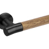 JNF Wood Nature IN.00.381.C.TB Oak Titanium Black lever handle on a white background.