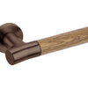 JNF Wood Nature IN.00.381.C.TCO Oak Titanium Chocolate lever handle on a white background.
