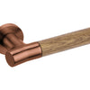 JNF Wood Nature IN.00.381.C.TCO Oak Titanium Copper lever handle on a white background.