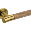 JNF Wood Nature IN.00.381.C.TG Oak Titanium Gold lever handle on a white background.