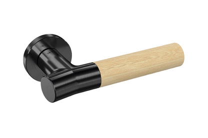 JNF Wood Nature IN.00.381.BB.TB Bamboo Titanium Black lever handle on a white background.