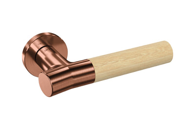 JNF Wood Nature IN.00.381.BB.TCO Bamboo Titanium Copper lever handle on a white background.
