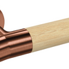 Up close product picture of the Wood Nature Titanium Copper Bamboo Door Handle on a white background.