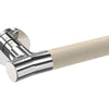 JNF Wood Nature IN.00.381.BE.P Birch Polished Stainless Steel lever handle on a white background.