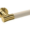 JNF Wood Nature IN.00.381.BE.TG Birch Titanium Gold lever handle on a white background.