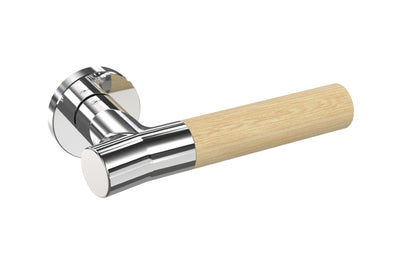 JNF Wood Nature IN.00.381.BB.P Bamboo Polished lever handle on a white background.