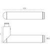 Specification drawing of the Link porcelain door handle for luxury architectural interiors on a white background.