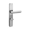 Art Deco Collection On Plate Stainless Privacy handle — premium art deco door hardware on a white background.