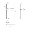 Specification drawing of the Art Deco Collection On Plate handle — premium art deco door hardware on a white background.