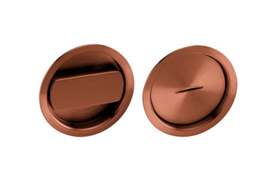 Product image of the Titanium Copper Flush Pull Privacy on a white background.