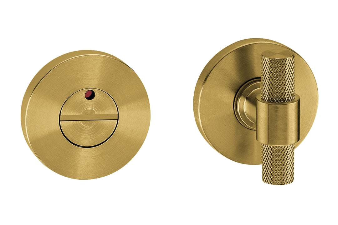 Product picture of both sides of the IN.04.266.KN.TG Monaco Satin Brass Privacy Turn on a white background.