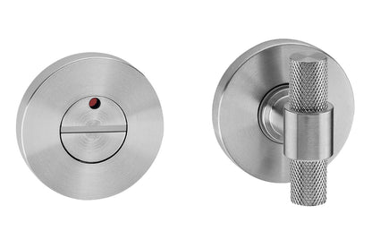 Product picture of both sides of the IN.04.266.KN Monaco Satin Stainless Steel Privacy Turn on a white background.
