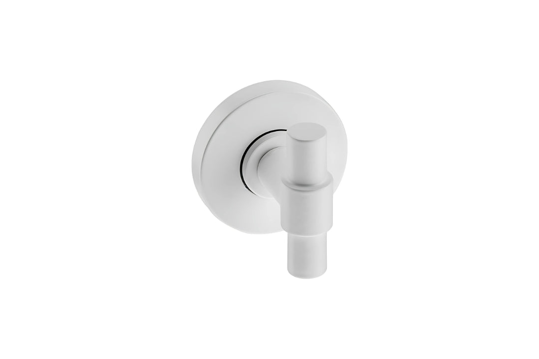 Product image of the turn side of the JNF Brooklyn White Concealed Privacy Turn IN.04.266.W on a white background.