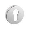 Product image of the Polished Stainless Steel Euro Escutcheon 50mm Round on a white background.