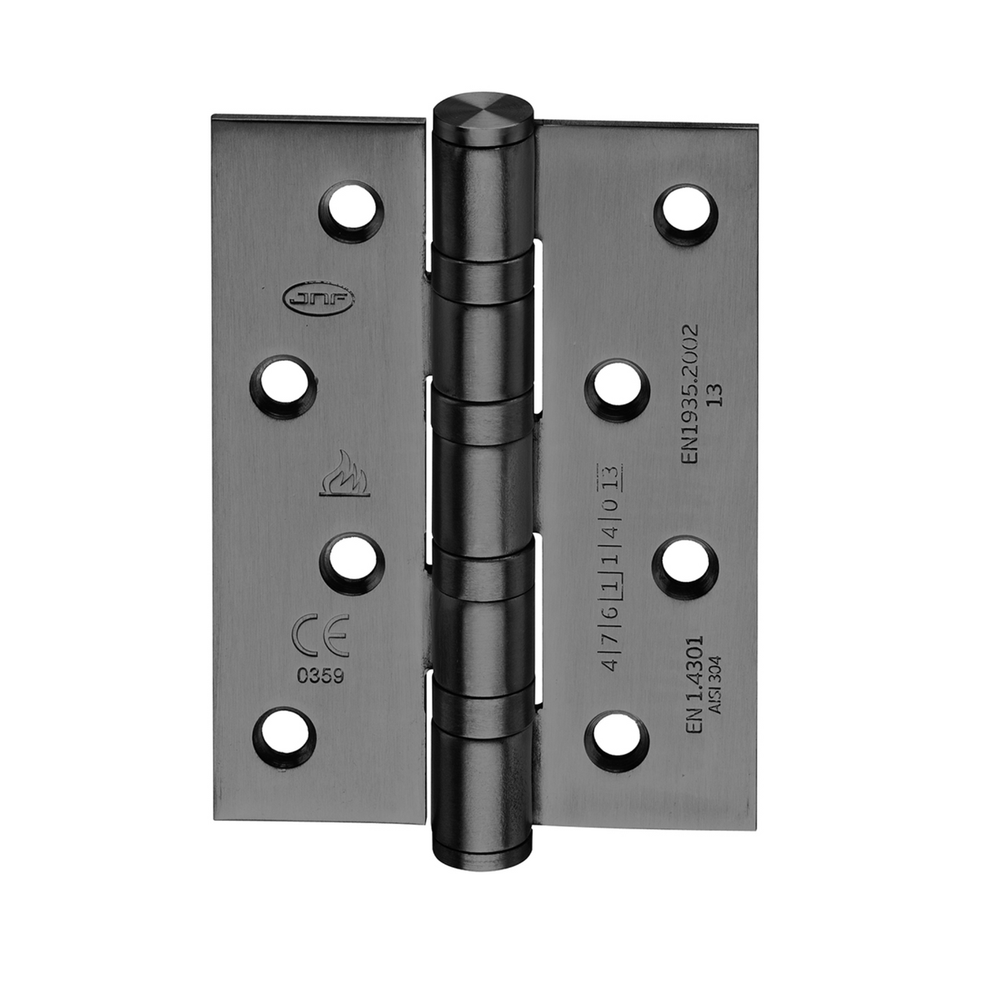 Product image of the IN.05.020.100.CF.SB Matt Black Ball Bearing Hinge 100x75mm on a white background.