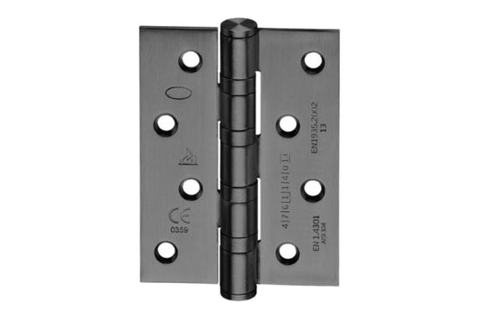 Product image of the IN.05.020.100.CF.SB Matt Black Ball Bearing Hinge 100x75mm on a white background.