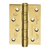 Product image of the Satin Gold Ball Bearing Hinge 100x75mm on a white background.