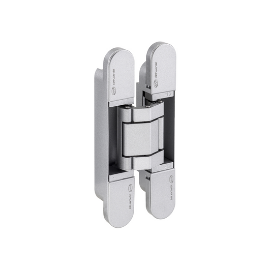 Product image of the IN.05.061 3D Adjustable Concealed Hinge 150 Brushed Chrome on a white background.