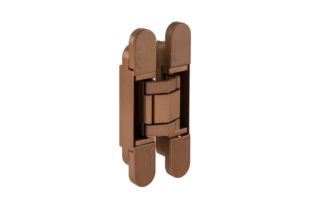 Product image of the IN.05.061.SC 3D Adjustable Concealed Hinge 150 Copper on a white background.