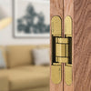 Insitu image of the IN.05.061.SG Coplan Hinge installed on a wooden door with a blurred background.