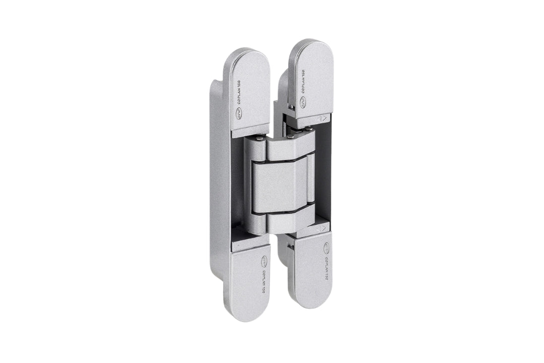Product image of the IN.05.061 3D Adjustable Concealed Hinge 150 Brushed Chrome on a white background.
