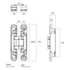 Architectural drawing of the IN.05.061.W Coplan Hinge.