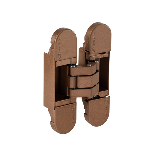 Product image of the IN.05.064.SC 3D Concealed Hinge 120 Copper on a white background.