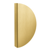 Product picture of the Satin Brass Half Moon Pull Handle on a white background.