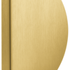 Up close product picture of the Satin Brass Half Moon Pull Handle on a white background.