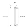 Specification drawing with measurements of the JNF Brooklyn Titanium Black Pull Handle.
