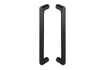 Product image of the Yokohama Matt Black Pull Handles as a pair on a white background.