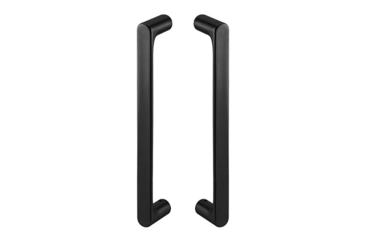 Product image of the Yokohama Matt Black Pull Handles as a pair on a white background.