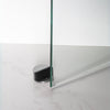 Insitu image of the Satin Stainless Steel Door Stop Modern Oval in a shower with a glass door about to hit the door stop.