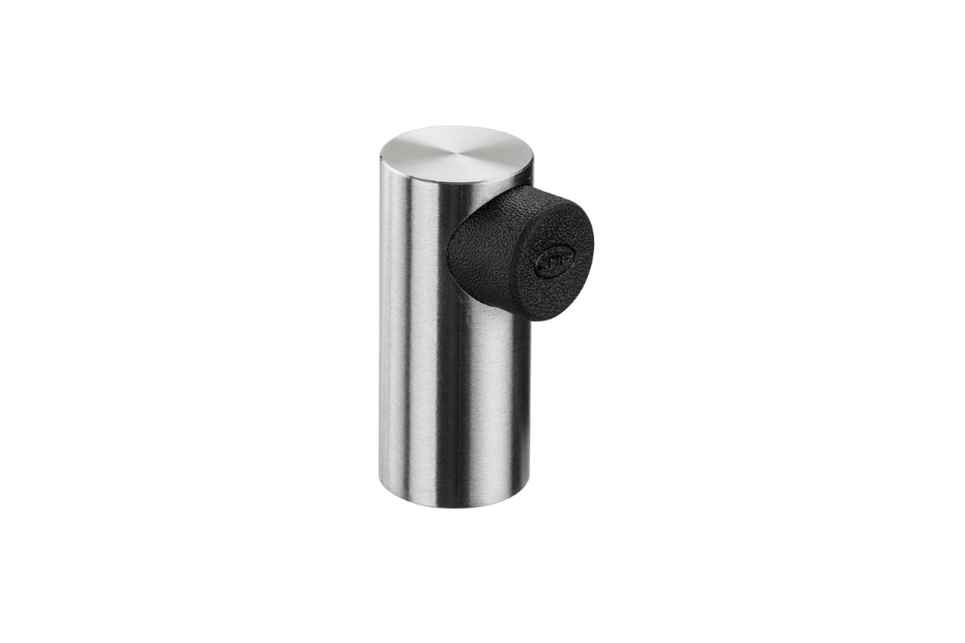 Product image of the IN.13.008 Brooklyn Stainless Steel Floor Door Stop on a white background.